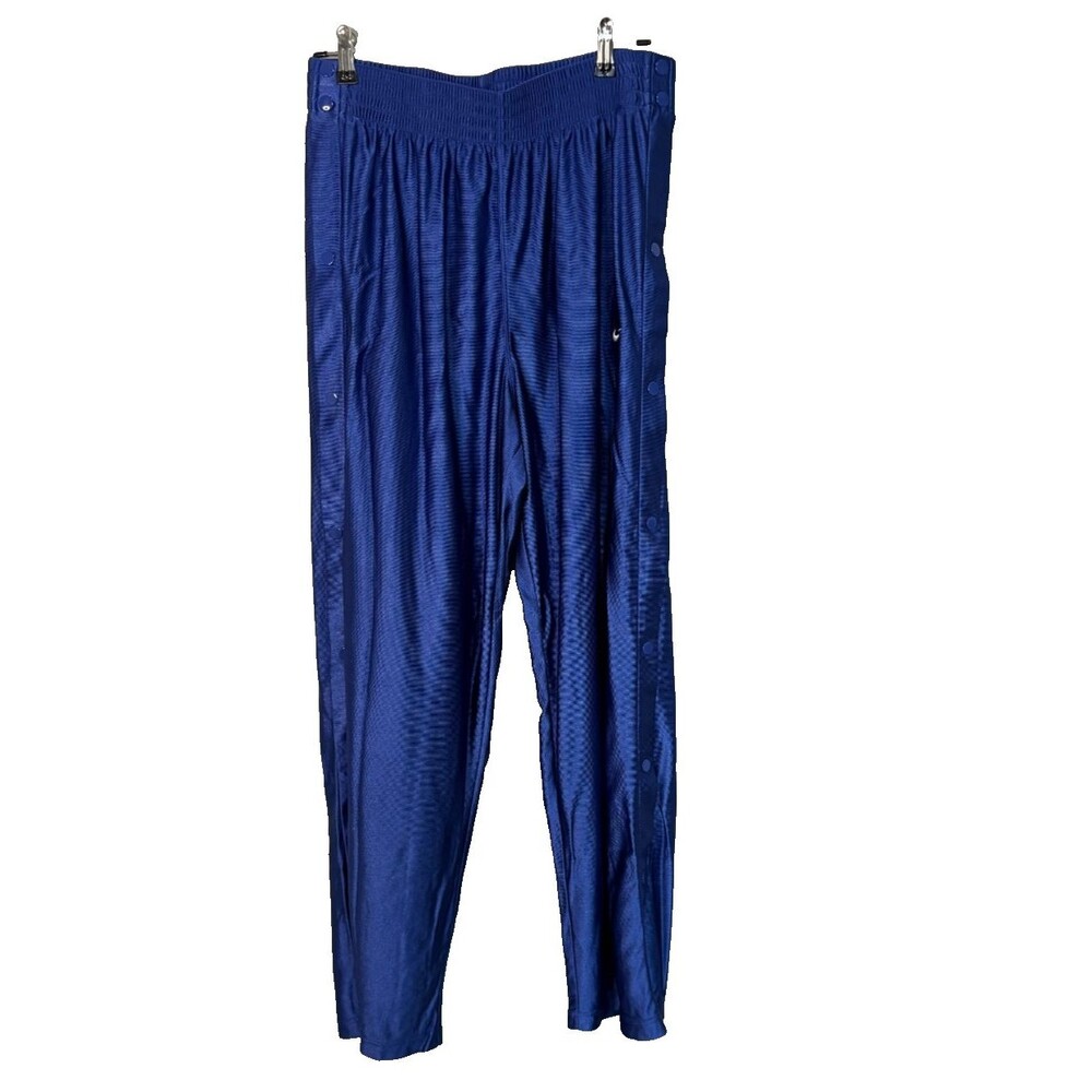 Vtg Nike Pants Women L Blue Full Snap Tear Away Mesh Basketball Y2K